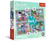 Trefl - Lilo & Stitch, Verr&uuml;ckter Tag Lilo & Stitch - Puzzle 4in1, 4 Spiele,...