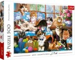 Trefl - Katzenfamilie - 500 Teile - Katzen, Modernes DIY-Puzzle, Kreative