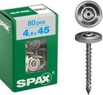 SPAX Spenglerschraube, 4,5 x 45 mm, 80 St&uuml;ck, Vollgewinde, Linsensenkkopf,...