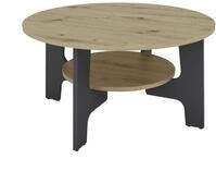 byLIVING Couchtisch Jonny/Melamin Artisan Eiche, Melamin Graphit/D 80, H 42,5 cm/mit