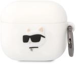 Karl Lagerfeld KLA3RUNCHH H&uuml;lle f&uuml;r Airpods 3 Wei&szlig; Silicone Choupette Head 3D
