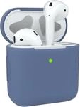 EAZY CASE - Schutzh&uuml;lle f&uuml;r AirPods 1 & 2 H&uuml;lle Blau Silikon Case Sto&szlig;fest mit