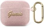 Guess GUA3SASMP H&uuml;lle f&uuml;r AirPods 3 rosa Saffiano Script Metal Collection FEA3SILRE