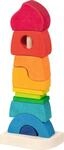 goki 58350 - Stapelschl&ouml;sschen - aus hochwertigem Ahornholz - goki Evolution - Bunte