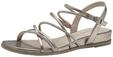 Tamaris Damen Sandalette flach, metallic, 39 EU
