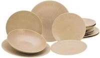 CreaTable, 23920, Serie Vesuvio Sand, 12-teiliges Geschirrset f&uuml;r 4 Personen, Teller