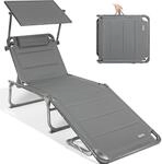Homecall Sonnenliege mit Dach, schnell trocknender Schaumstoff, XXL, 200 x 70...