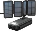 Solar Powerbank 26800mAh, elzle Solar Ladeger&auml;t mit 2 USB-A Ausgang & 1 USB-C