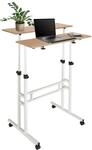 hjh OFFICE 830069 Stehpult h&ouml;henverstellbar Workstation I 80x60 Wei&szlig;/Eiche