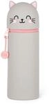 LEGAMI - Kawaii 2-in-1 Schulm&auml;ppchen aus weichem Silikon, Kitty-Thema, Stifthalter,