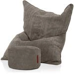 Green Bean Sitzsack + Pouf im Set - XXL Riesensitzsack mit passenden Fu&szlig;hocker...