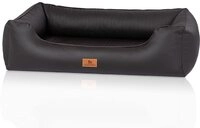 Knuffelwuff orthopädisches Hundebett aus Kunstleder Lovelock M-L 85 x 63cm Schwarz - Knuffelwuff orthopädisches Hundebett aus Kunstleder Lovelock M-L 85 x 63cm Schwarz -