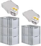 PROREGAL SuperSparSet 5x Eurobox NextGen Economy mit Scharnierdeckel & gelben