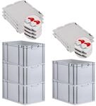 PROREGAL SuperSparSet 5x Eurobox NextGen Economy mit Scharnierdeckel & roten