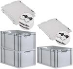 PROREGAL SuperSparSet 3x Eurobox NextGen Economy mit Scharnierdeckel & schwarzen