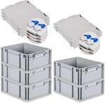 PROREGAL SuperSparSet 5x Eurobox NextGen Economy mit Scharnierdeckel & blauen