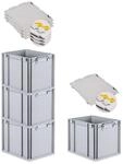 PROREGAL SuperSparSet 4x Eurobox NextGen Economy mit Scharnierdeckel & gelben