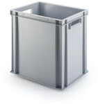 PROREGAL Eurobeh&auml;lter mit offenem Griff | HxBxT 40x30x40cm | 37 Liter | Grau 