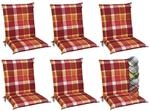 Beautissu 6er Set Sunny RO Niedriglehner Auflagen Set f&uuml;r Gartenst&uuml;hle 100x50...