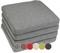 sunnypillow 4er Set Stuhlkissen wasserdicht UV-lichtecht 45 x 45 x 5cm -