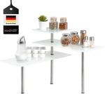 bremermann Glas-Eckregal, K&uuml;chenregal, aus Glas und rostfreiem Edelstahl...