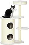 PawHut Kratzbaum 100 cm Katzenturm mit Kratztonne, Spielball, Sisalst&auml;mme, gro&szlig;e