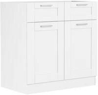 VCM K&uuml;chenm&ouml;bel Unterschrank Wei&szlig; 80x46x82 cm 2 T&uuml;ren 1 Schublade Anrichte 