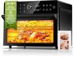 30L Hei&szlig;luftfritteuse XXL Minibackofen mit LED-Touchscreen, Minibackofen mit Umluft