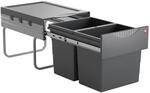 Hailo Abfallsammler 3641521 | Raumspar-Tandem 2x 18 Liter | ab 40cm Schrank mit