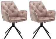 byLIVING Esszimmerstuhl 2er-Set Sarina, 360&deg; drehbar, Vintage-Samt beige