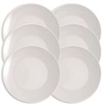 Villeroy & Boch - NewMoon 6x Speiseteller, 27 cm, Premium Porzellan, wei&szlig;