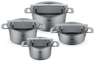 Fissler Phi Collection/Edelstahl-Topfset,4-teilig, T&ouml;pfe mit Glas-Deckel (3