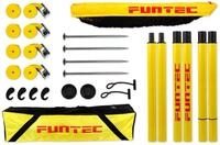 Funtec Beach Champ Set - transportable Beachvolleyball-Netzanlage mit Profinetz