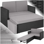 tectake&reg; Sofa Set - 2 Sitzer Sessel mit Hocker und Schlaffunktion, kleine...