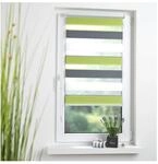 Liedeco&reg; Duo Rollo Klemmfix - 120 x 160 cm gr&uuml;n/grau/wei&szlig; (Breite x H&ouml;he) /...