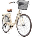 Bergsteiger Paris 26,28 Zoll Damenfahrrad, ab 140 cm, Korb, Fahrrad-Licht, 6