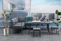 Gardissimo Hohe 3 in 1 Aluminium Dining Lounge Lima, flexibel einsetzbar,...