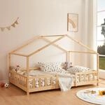 [en.casa] Kinderbett Treviolo Hausbett 140 x 200 cm Holzbett f&uuml;r Kinder mit