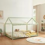 [en.casa] Kinderbett Cerro Hausbett Jugendbett Bett in Haus-Optik Montessori Bett aus