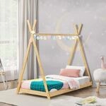 [en.casa] Kinderbett Vimpeli 90 x 200 cm Tipi Bett mit Lattenrost Kleinkindbett