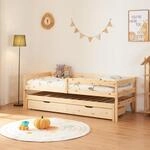 [en.casa] Doppel-Kinderbett Sonkaj&auml;rvi Kleinkindbett mit Schubladen und...