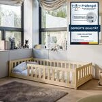 Kids Collective Kinderbett Bodenbett 90x200 cm mit Rausfallschutz, Matratze &