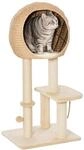 PawHut Kratzbaum 100 cm Katzenturm mit H&ouml;hle, Spielball, Sisalst&auml;mme, Plattform,