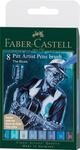Faber-Castell - Tuschestifte Pitt Artist Pen Brush The Blues, 8 Farben | Wasserfeste