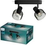 Philips Sleet LED 2er Spotleuchte, E14 Lampe nicht enthalten, Schwarz, IP20