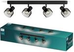 Philips Sleet LED 4er Spotleuchte, E14 Lampe nicht enthalten, Schwarz, IP20