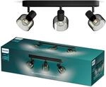 Philips Sleet LED 3er Spotleuchte, E14 Lampe nicht enthalten, Schwarz, IP20