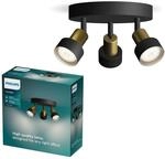 PHILIPS Conduit LED 3er Spotleuchte auf runder Platte, GU10 Lampe nicht enthalten,