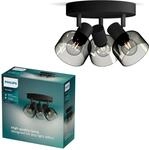 Philips Sleet LED 3er Spotleuchte auf runder Platte, E14 Lampe nicht enthalten,