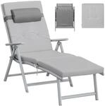 SONGMICS Sonnenliege, klappbar, Liegestuhl mit 6 cm dickem Polster, abnehmbares